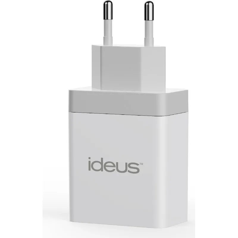 CARGADOR DOBLE PUERTO USB 18W BLANCO IDEUS MCF2USB18WH