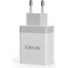 CARGADOR DOBLE PUERTO USB 18W BLANCO IDEUS MCF2USB18WH