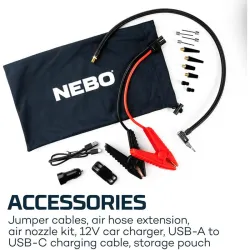 ARRANCADOR + COMPRESOR DE AIRE ASSIST AIR JUMP 4 EN 1-ARRANC.+ COMPRES. POWERBANK+ LINT NEBO NEB-PBK-0004-G