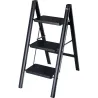 TABURETE ESCALERA ACERO 3 PELDAÑOS NEGRO VIGAR 12885