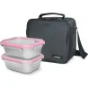 BOLSA PORTA ALIMENTOS NEGRO 4,2L +2 CONTENEDORES INOX 0,7L IRIS 9280-TX