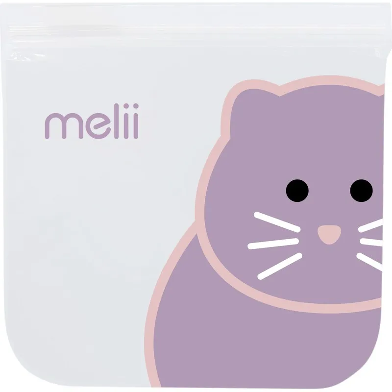 BOLSAS EVA REUTILIZABLES CIERRA FACIL PACK 4UDS 20X20CM GATO/UNICORNIO MELII 21200