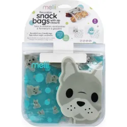 BOLSAS EVA REUTILIZABLES CIERRA FACIL PACK 4UDS 20X20CM BULLDOG/TIBURON MELII 21210