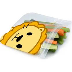 BOLSAS EVA REUTILIZABLES CIERRA FACIL PACK 4UDS 20X20CM DINO/LEON MELII 21230