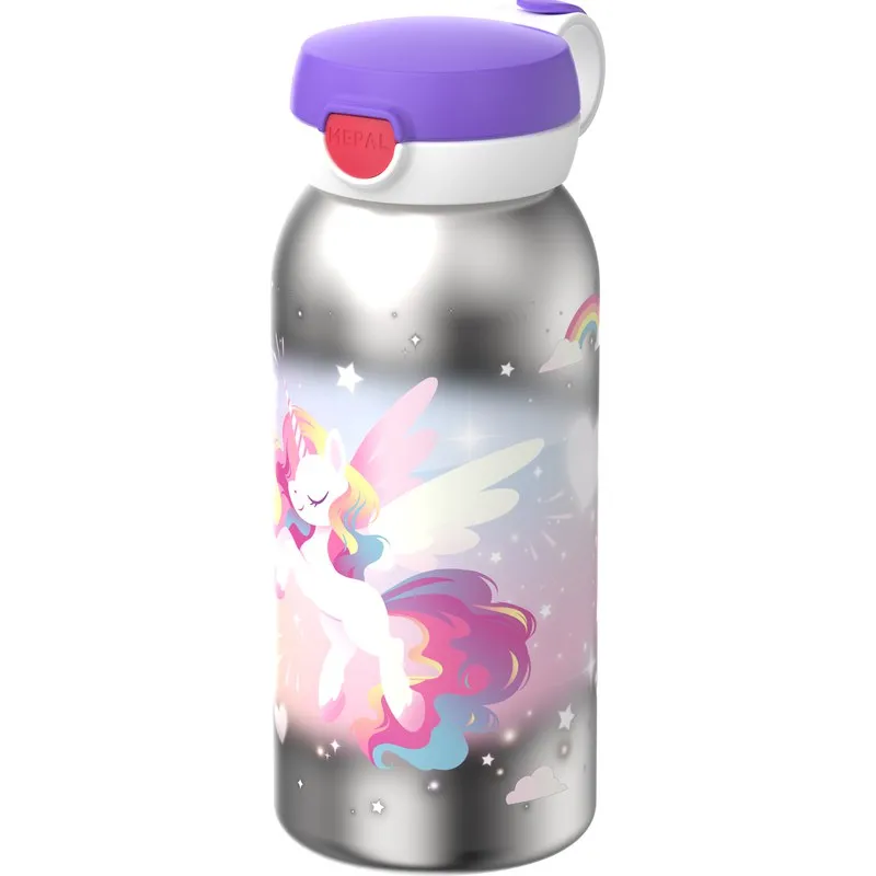 BOTELLA ACERO INOX + TAPA ABATIBLE 600 ML - UNICORN GLOW MEPAL 107489065411
