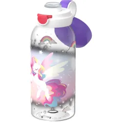 BOTELLA CAMPUS TAPA ABATIBLE 600 ML - UNICORN GLOW MEPAL 107485065411