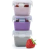 CONTENEDOR ALIMENTOS CRISTAL/SILICONA SET 3UDS 160ML MENTA/AZUL/LIMA MELII 16950