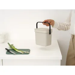 CUBO RECICLAJE SORT & GO BEIGE 3L BRABANTIA 251689