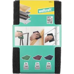 ESPONJA DE FIELTRO ABRASIVO JUEGO 6 PIEZAS WOLFCRAFT 5896000