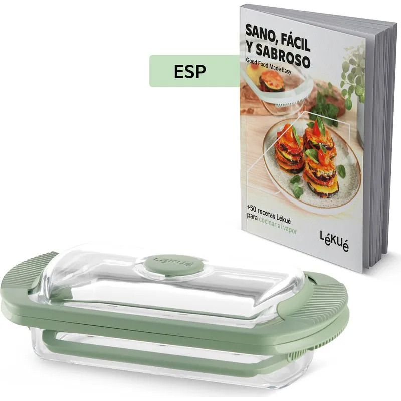 ESTUCHE VAPOR VIDRIO 1-2PAX +LIBRO RECETAS ES LEKUE 890765
