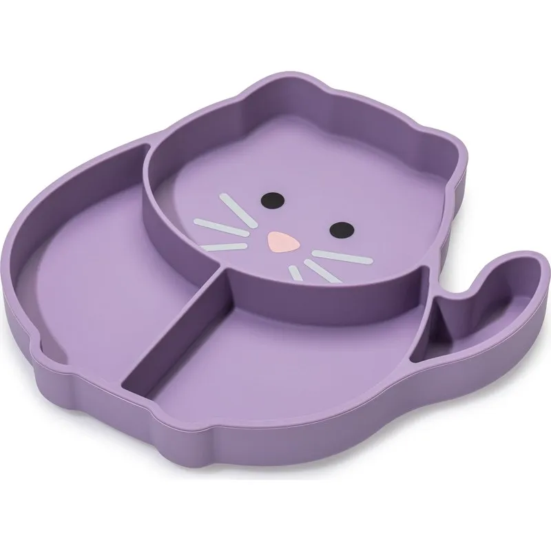 PLATO INFANTIL SILICONA DIVISIONES Y VENTOSA GATO MELII 17600