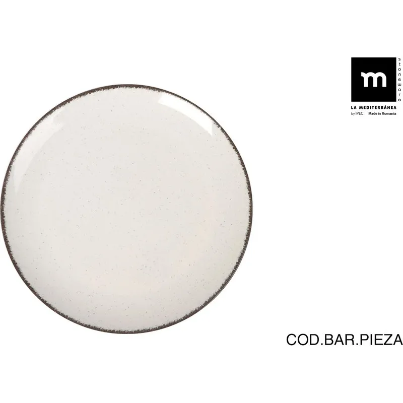 PLATO STONEWARE MONACO ANLLO LLANO diametro26CM LA MEDITERRANEA ANL26100