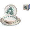 VAJILLA 18PZ STONEWARE HAITI PALMERAS H&H 1546300