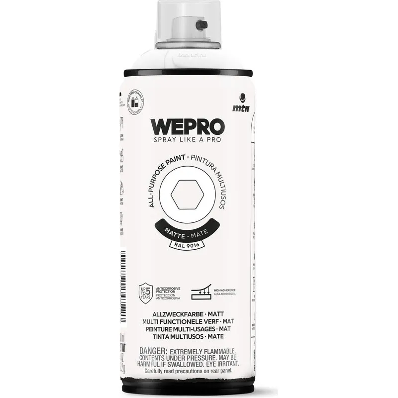 PINTURA SRAY MTN WEPRO SOLVENT MATE 400 ML BLANCO IGLU MONTANA EX014WP9016M