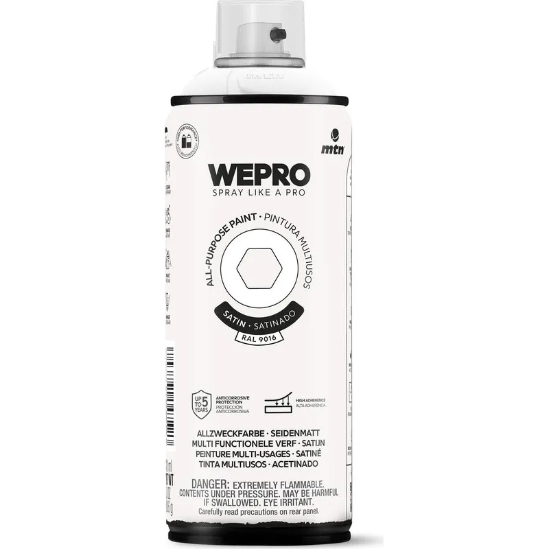 PINTURA SRAY MTN WEPRO SOLVENT SATINADO 400 ML BLANCO IGLU MONTANA EX014WP9016S