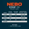 LINTERNA TACTICA DE BOLSILLO EDGE 5 MODOS DE LUZ NEBO NEB-POC-0014-G