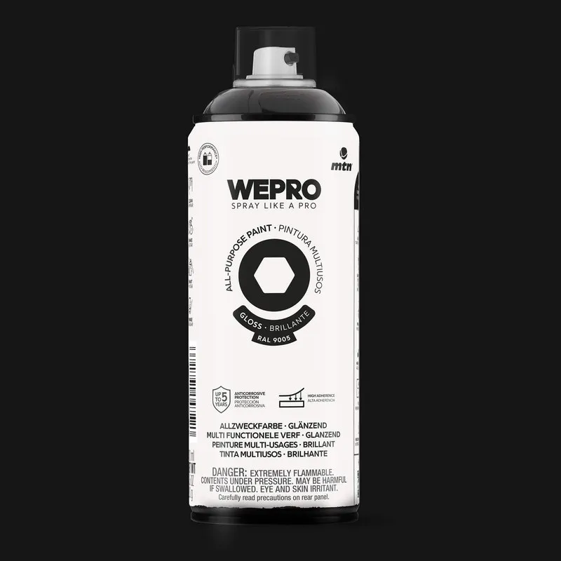 PINTURA SRAY MTN WEPRO WATER BRILLANTE 400 ML NEGRO COSMOS MONTANA EX014WP9005W