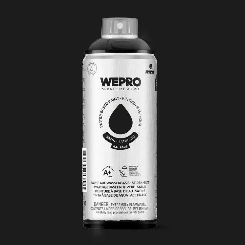 PINTURA SRAY MTN WEPRO WATER SATINADO 400 ML NEGRO COSMOS MONTANA EX014WP9005WS