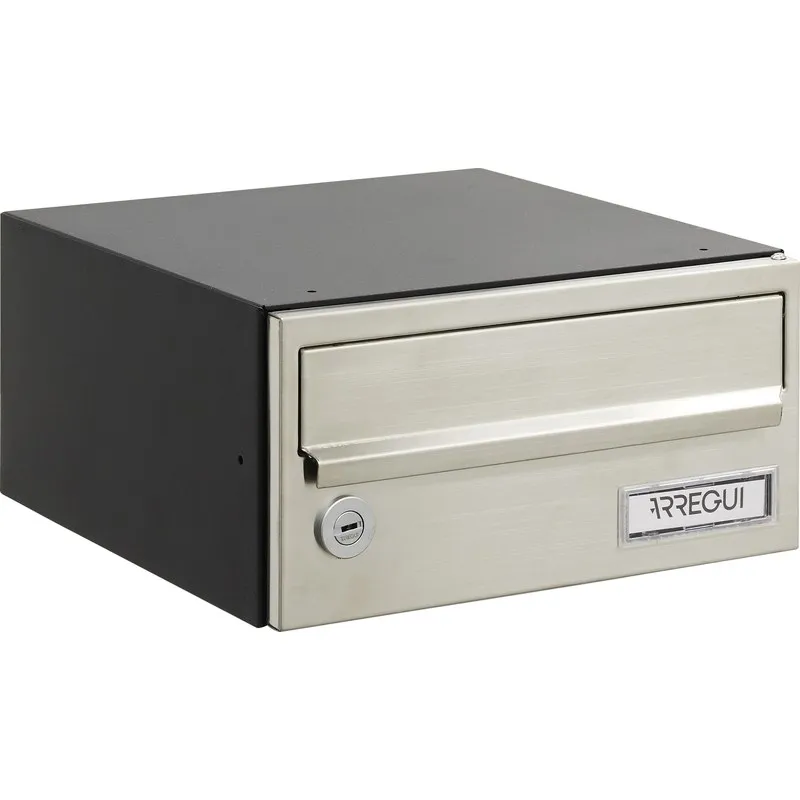 BUZON HORIZONTAL SLIM COMUNIDAD INTERIOR INOX/ANTRACITA 12X24X25CM ARREGUI H2405