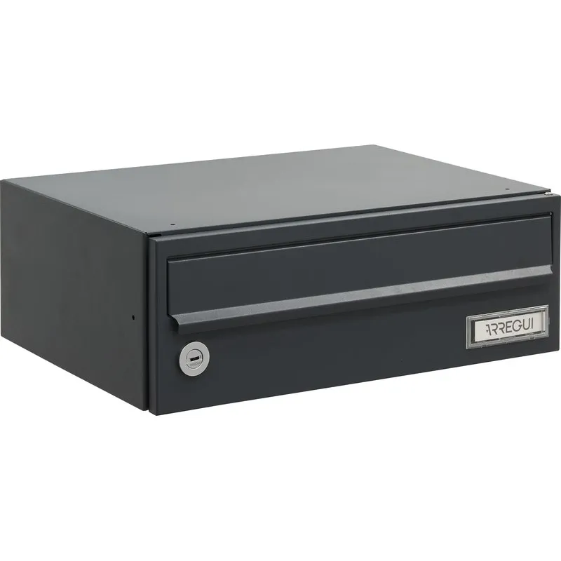 BUZON HORIZONTAL SLIM COMUNIDAD INTERIOR ANTRACITA 12X34,5X25CM ARREGUI H2506