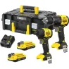 TALADRO PERCUTOR BRUSHLESS 60NM + ATORNILLADOR IMPACTO 170NM 2BATERIAS V20 2AH + CARGADOR STANLEY SFMCK201D2T-QW