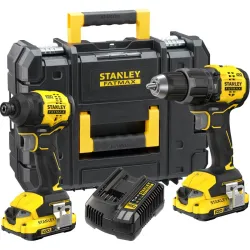 TALADRO PERCUTOR BRUSHLESS 60NM + ATORNILLADOR IMPACTO 170NM 2BATERIAS V20 2AH + CARGADOR STANLEY SFMCK201D2T-QW
