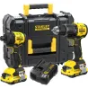 TALADRO PERCUTOR BRUSHLESS 60NM + ATORNILLADOR IMPACTO 170NM 2BATERIAS V20 2AH + CARGADOR STANLEY SFMCK201D2T-QW