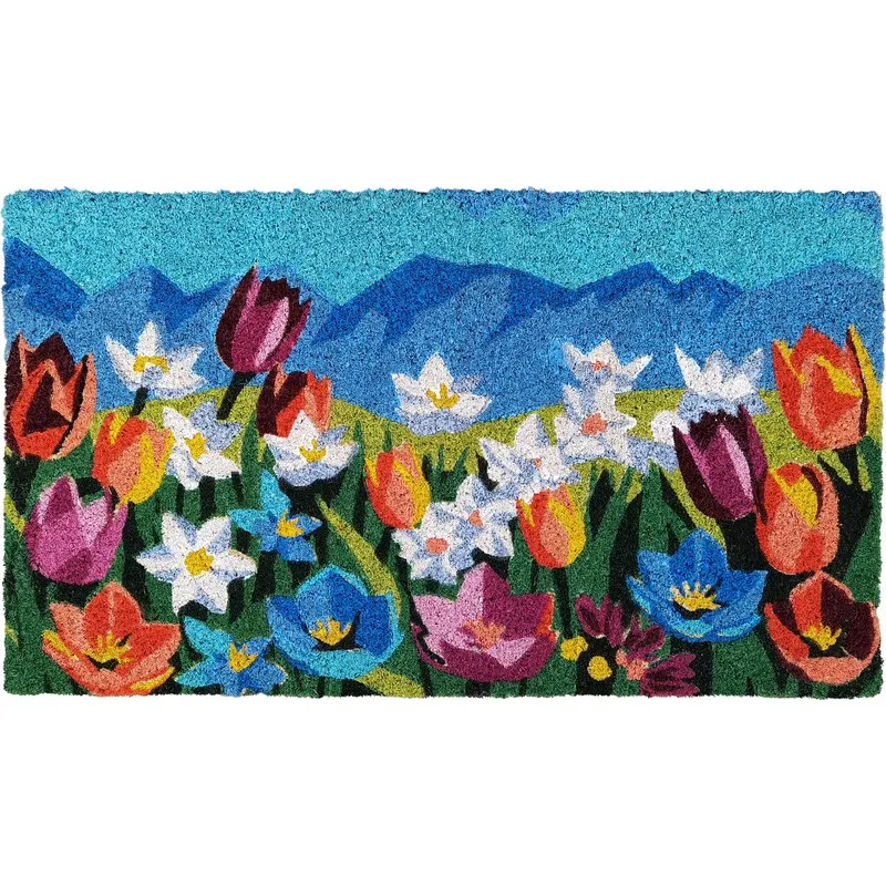 FELPUDO COCO BLANCO DECORADO FLORES POP 40X70CM DINTEX 50693