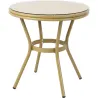 MESA ALUMINIO CRISTAL diametro 70CM RATAN IMPORT 50388T