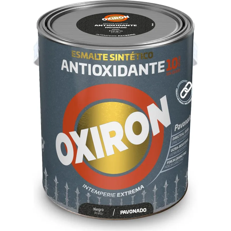 ESMALTE ANTIOXIDANTE OXIRON PAVONADO 4 L NEGRO TITAN 5984588