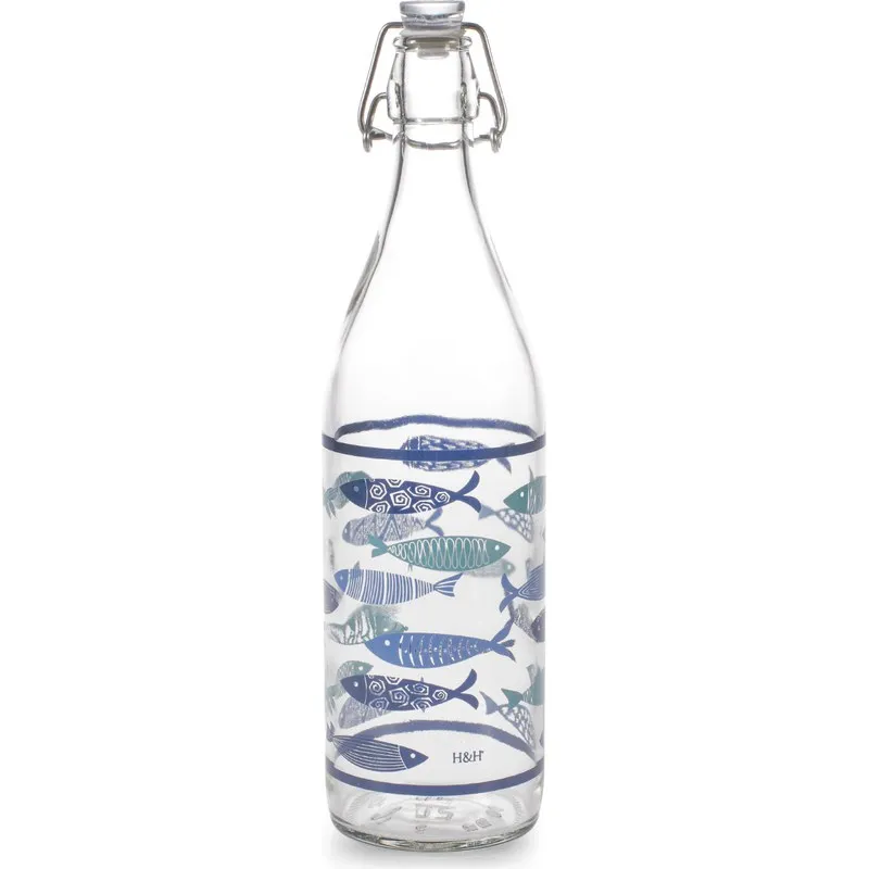 BOTELLA VIDRIO DECORADA SALINA 1L H&H 6413300