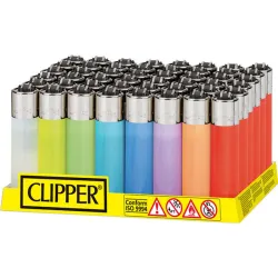MECHERO TRANSPARENTE COLORES SURTIDOS EXPOSITOR 48 UDS CLIPPER CL0A121H