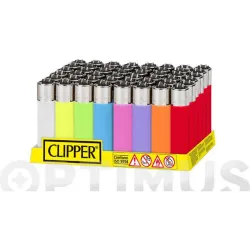 MECHERO TRANSPARENTE COLORES SURTIDOS EXPOSITOR 48 UDS CLIPPER CL0A121H