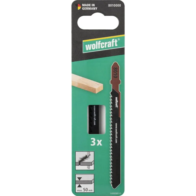HOJA SIERRA CALAR CORTE RAPIDO HCS VASTAGO T 50MM 3PZ WOLFCRAFT 8010000