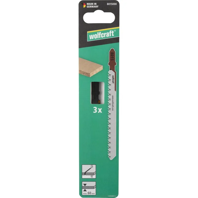 HOJA SIERRA CALAR CORTE FINO HCS VASTAGO T 50MM 3PZ WOLFCRAFT 8015000