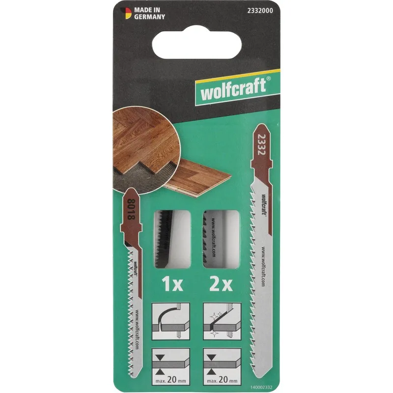 HOJA SIERRA CALAR ENTARIMADO HCS VASTAGO T 20MM 3PZ WOLFCRAFT 2332000