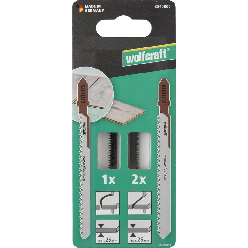 HOJA SIERRA CALAR LAMINADO HCS VASTAGO T 25MM 3PZ WOLFCRAFT 8040000