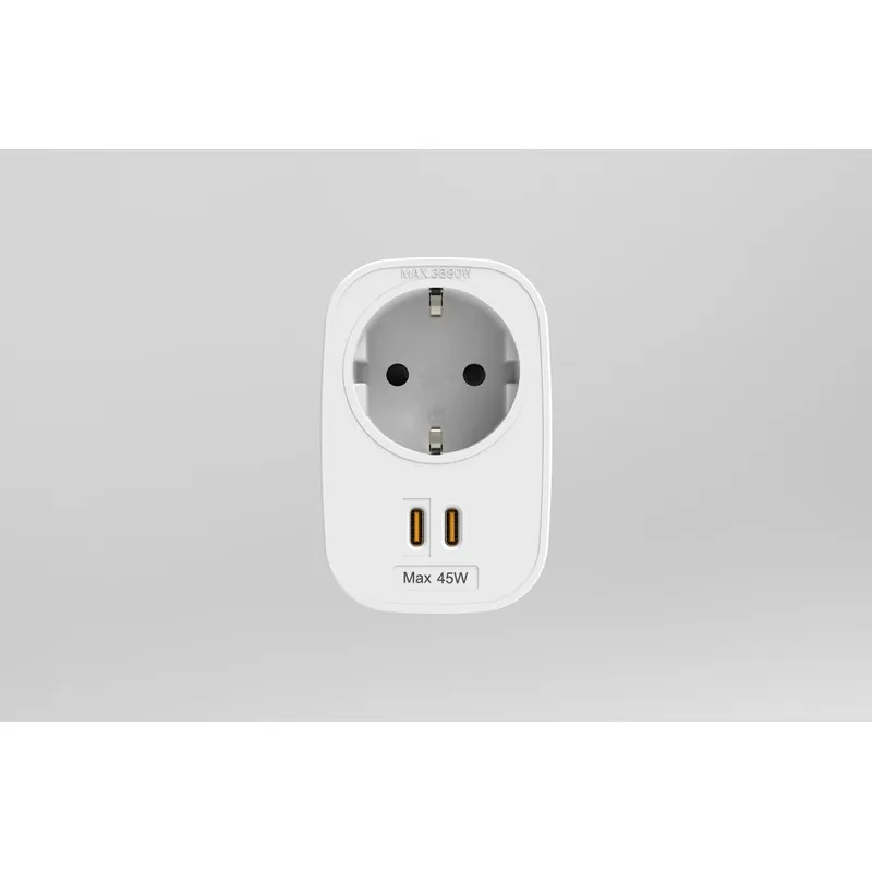ADAPTADOR COMBI 2 USB C 16A 45W BLANCO SIMON CL610313