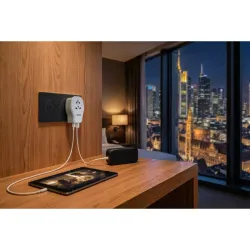 ADAPTADOR ENCHUFE VIAJE UNIVERSAL USB A+ 2 USB C 20W BLANCO EUROPA SIMON CL410103