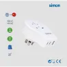 ADAPTADOR ENCHUFE VIAJE UNIVERSAL USB A+ 2 USB C 20W BLANCO CHINA SIMON CL410105