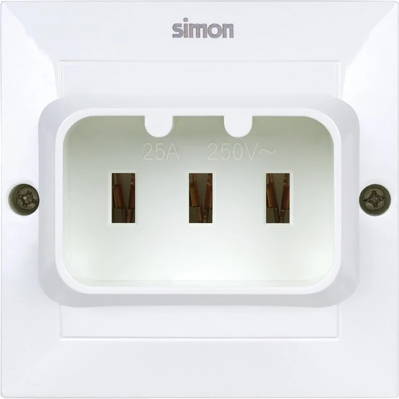 BASE ENCHUFE EMPOTRABLE PARA COCINA 2P+TT 25A 250V BLANCO SIMON G1043631