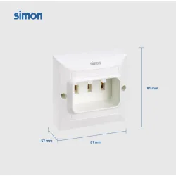 BASE ENCHUFE EMPOTRABLE PARA COCINA 2P+TT 25A 250V BLANCO SIMON G1043631
