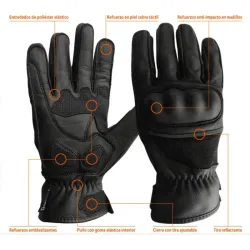 GUANTE PIEL CABRA ANTIIMPACTO MOTORISTA TALLA 10 JUBA H360/10
