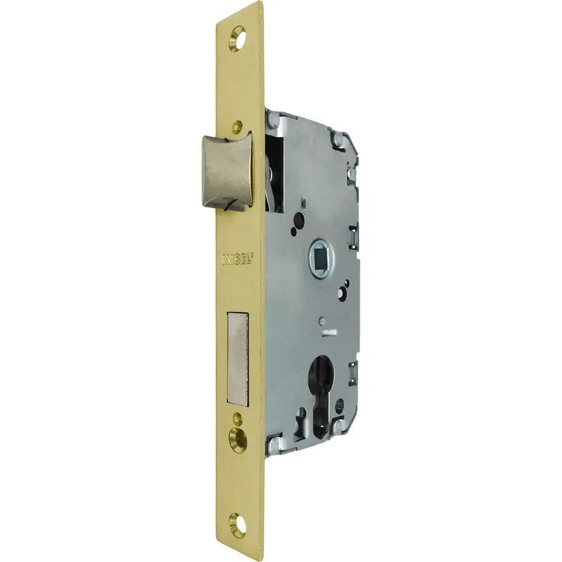CERRADURA EMBUTIR CANTO CUADRADO CRE04 50/47MM LATONADO SIN CILINDRO MICEL 10776