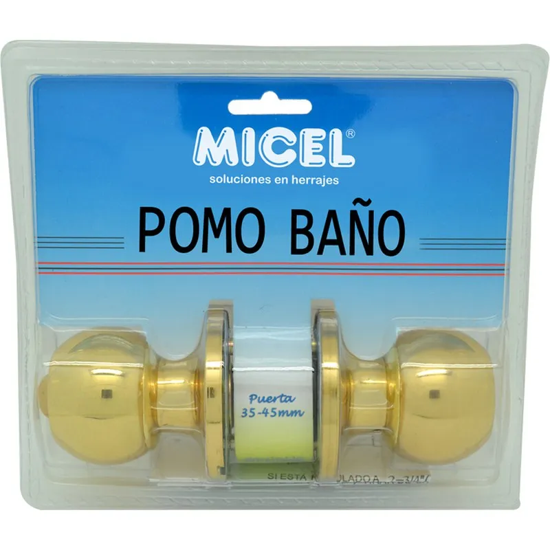 POMO PUERTA BOLA BAÑO PP07 LATON PULIDO MICEL 11155