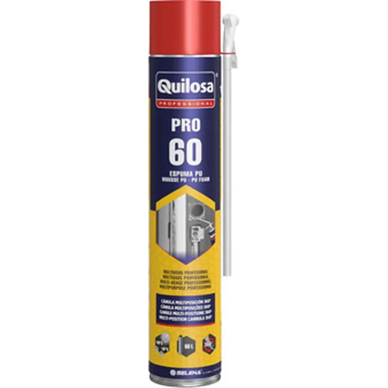 ESPUMA POLIURETANO PROFESIONAL PRO 60 CANULA 750ML AMARILLO QUILOSA 10051334
