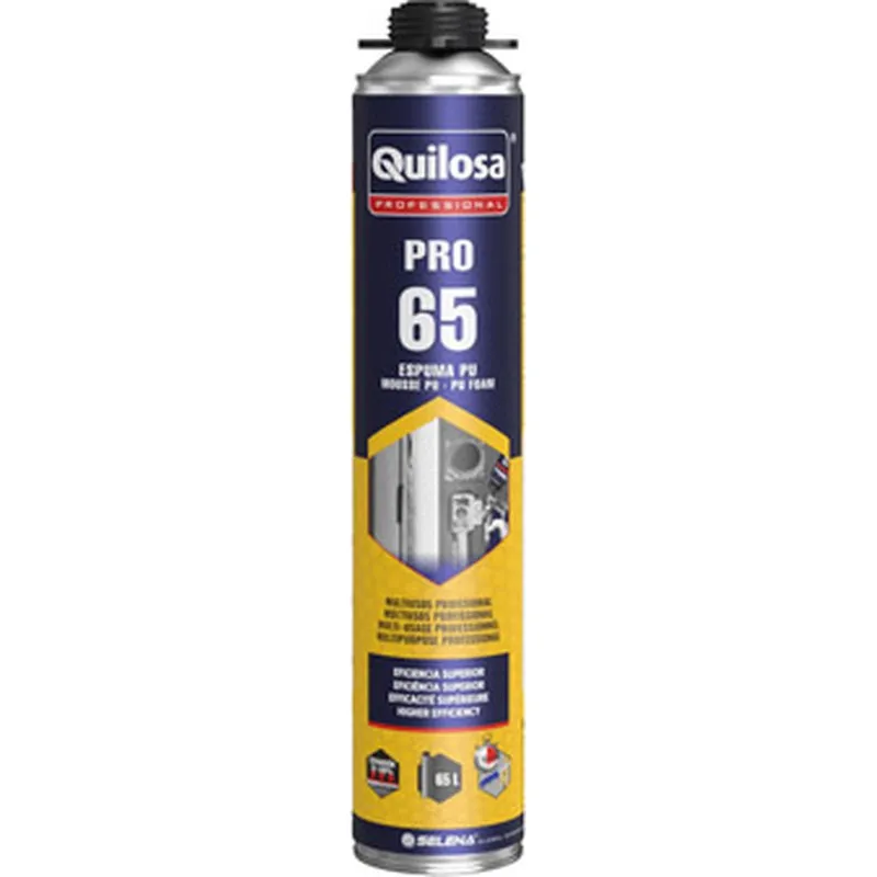 ESPUMA POLIURETANO PROFESIONAL PRO 65 PISTOLA 750ML AMARILLO QUILOSA 10051338