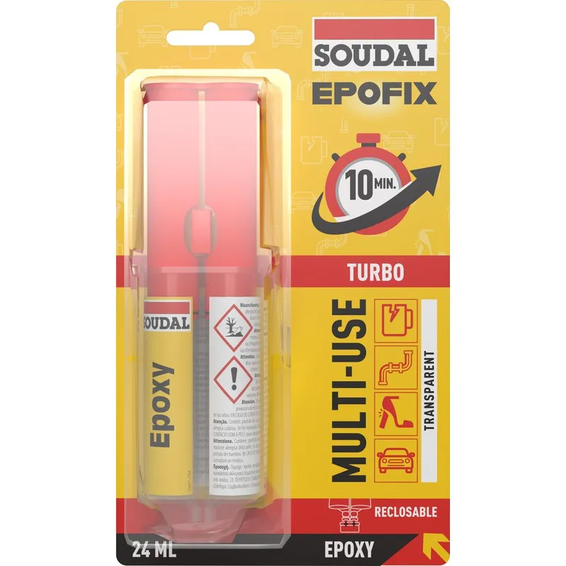 ADHESIVO INSTANTANEO EPOXI BICOMPONENTE 24 ML TRANSPARENTE SOUDAL 100071