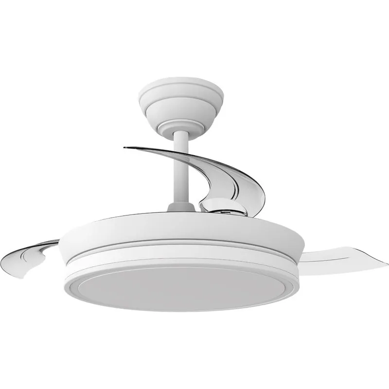 VENTILADOR DE TECHO PLAFON ASPAS RETRACTILES BLANCO diametro40CM 39W CRISTALRECORD 85-080-36-000