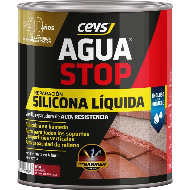 SILICONA LIQUIDA AGUASTOP 1 KG ROJO CEYS 902857